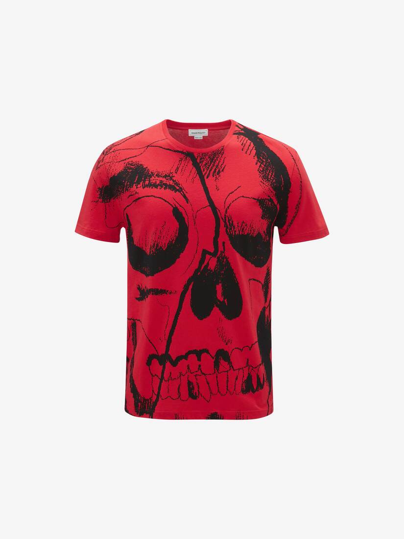 Camisetas Alexander McQueen Exploded Skull Hombre - Rojos - Mexico 823-SDVWFU